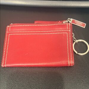 Coach Scarlet Leather Keychain Pouch